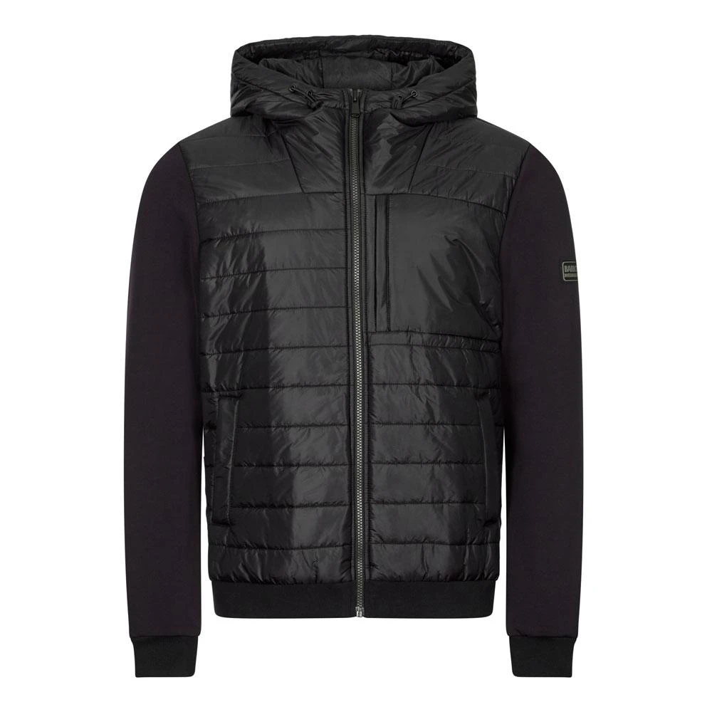 商品Barbour|Barbour Baffle Zip Through Hooded Sweat - Black,价格¥409,第1张图片