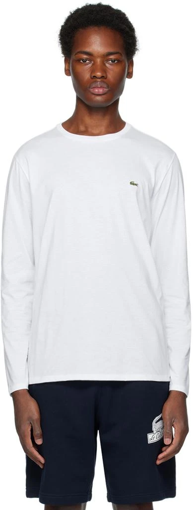 商品Lacoste|White Crewneck Long Sleeve T-Shirt,价格¥383,第1张图片