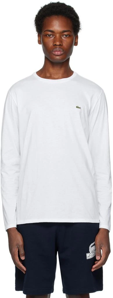 商品Lacoste|White Crewneck Long Sleeve T-Shirt,价格¥400,第1张图片