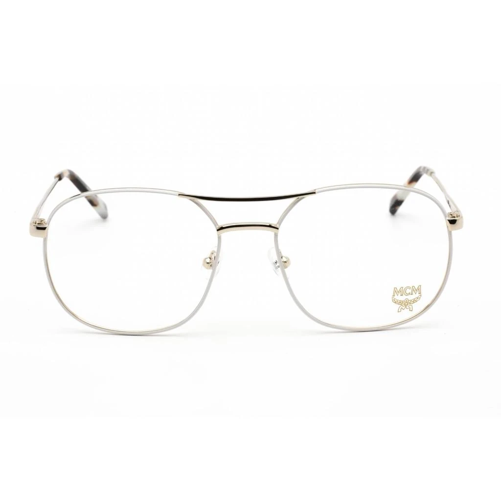 商品MCM|Mcm Unisex Eyeglasses - Clear Demo Lens White/Gold Metal Pilot Frame | MCM2154 109,价格¥381,第2张图片详细描述