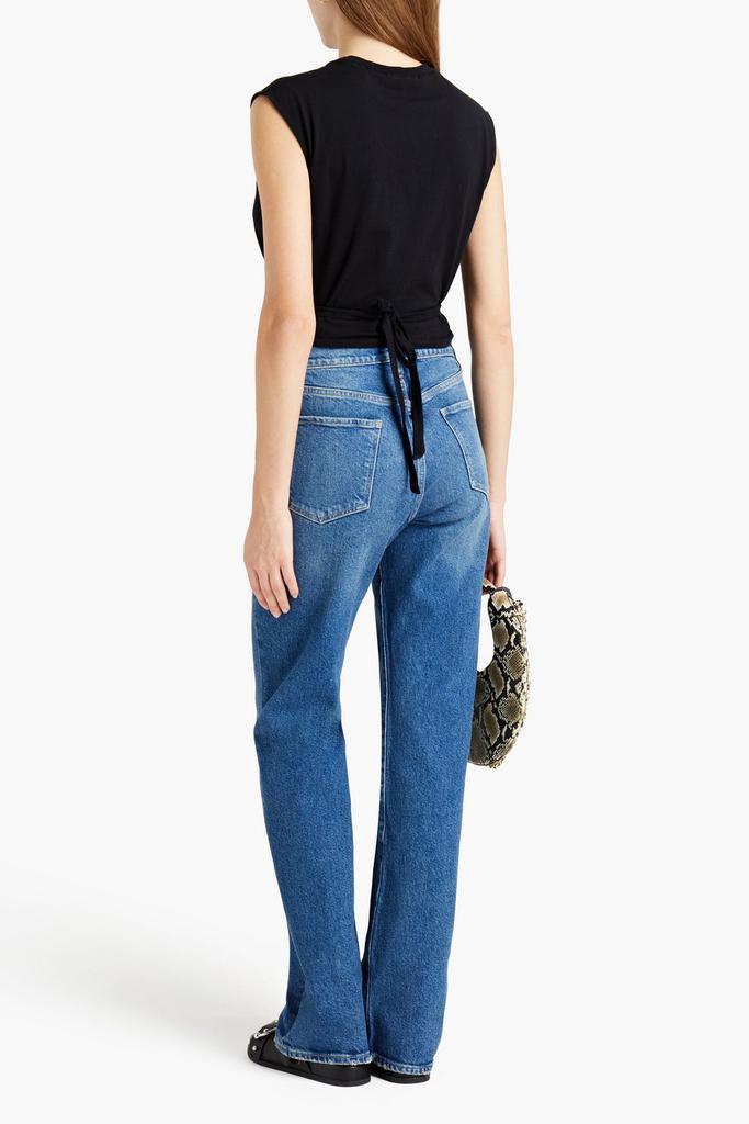 Le Jane distressed high-rise straight-leg jeans商品第1张图片规格展示