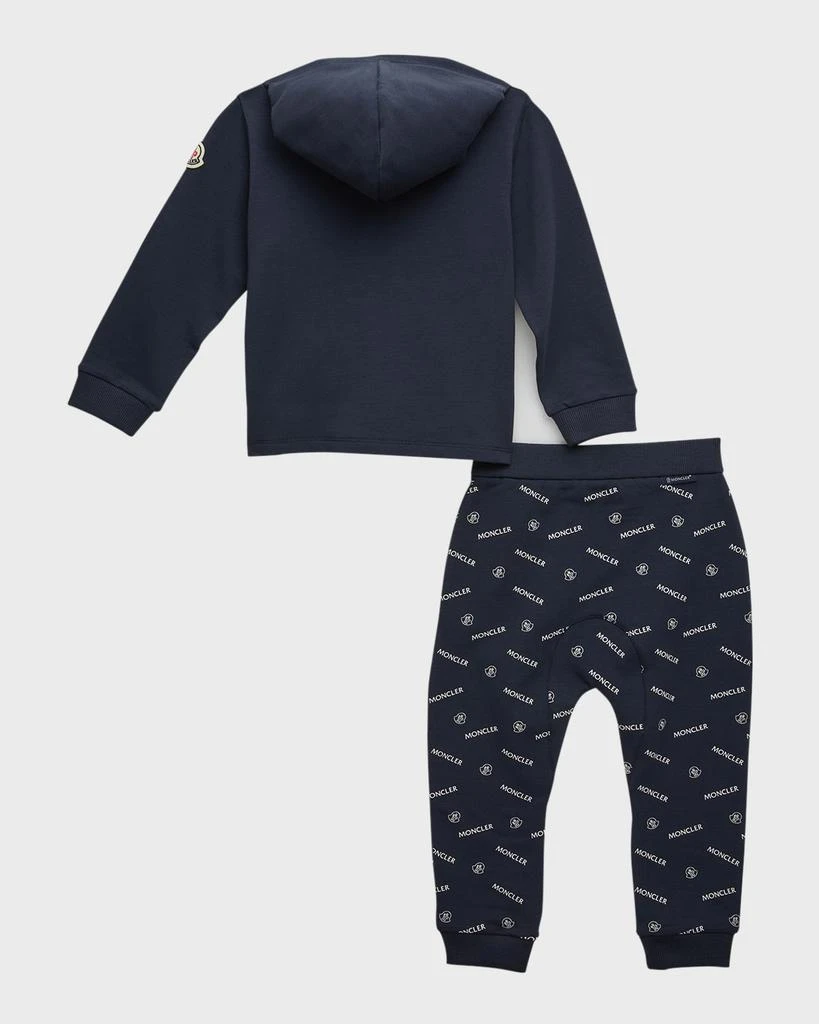 商品Moncler|Boy's 2-Piece Logo-Print Zip Hoodie and Joggers Set, Size 6M-3,价格¥1439,第2张图片详细描述