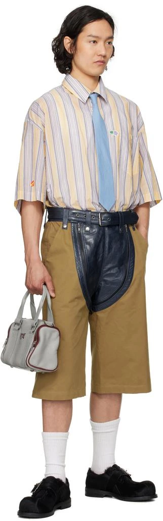 商品Martine Rose|Navy & Khaki Zip Chap Utility Shorts,价格¥4876,第4张图片详细描述