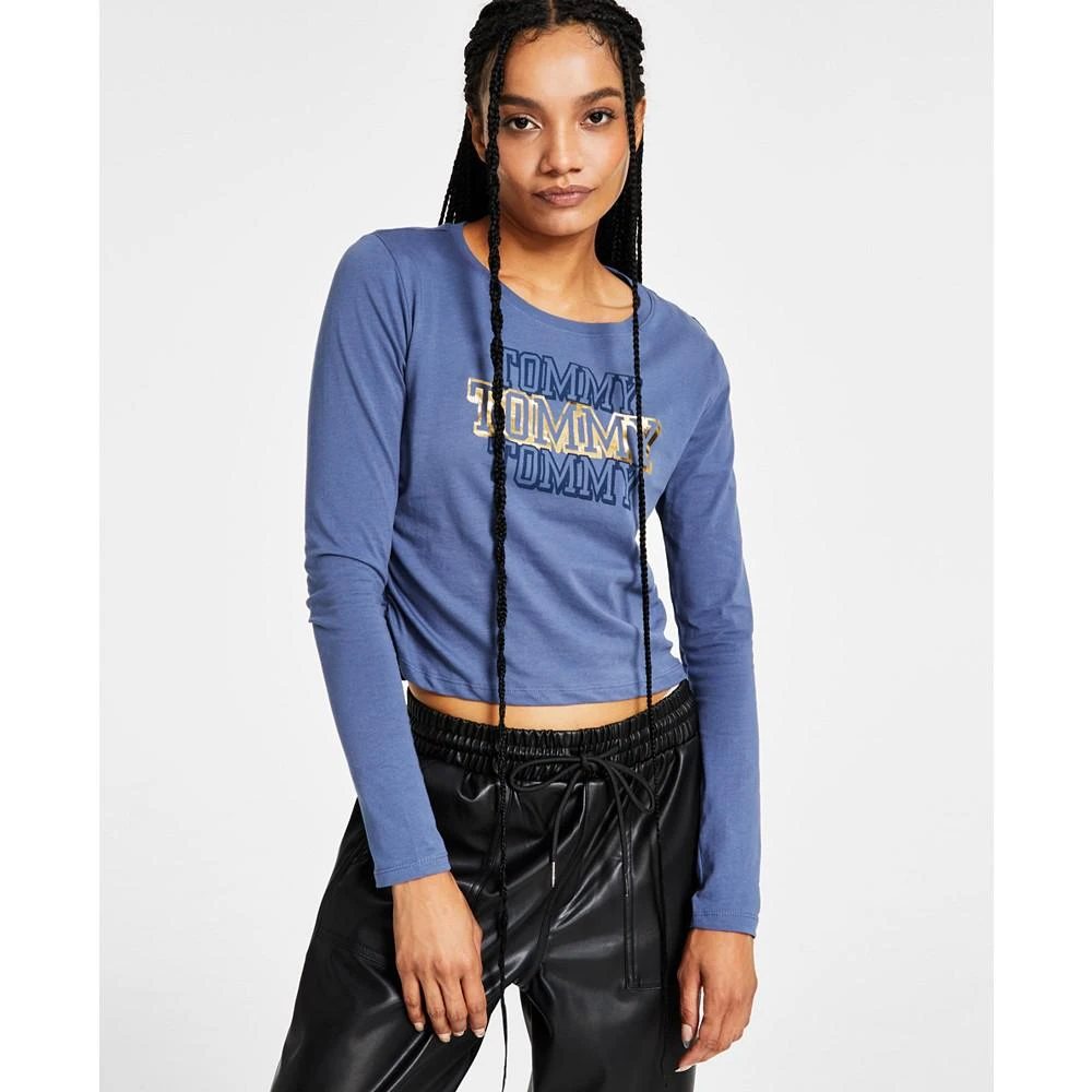 商品Tommy Jeans|Women's Side Ruched Foil Logo T-Shirt,价格¥66,第1张图片