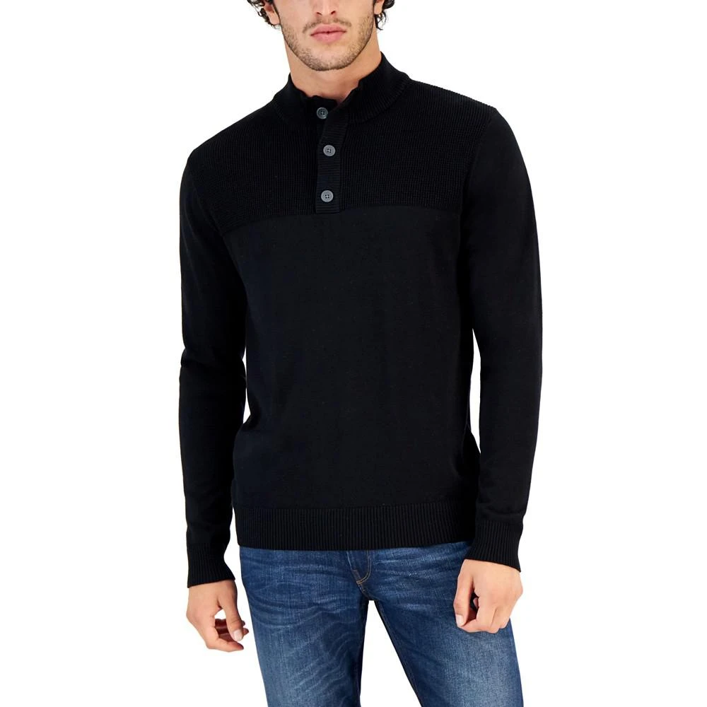 商品Club Room|Men's Button Mock Neck Sweater, Created for Macy's,价格¥192,第1张图片