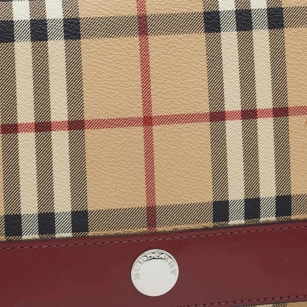 商品[二手商品] Burberry|Burberry Beige/Rust Red Haymarket Check PVC And Leather Shoulder Bag,价格¥2512,第5张图片详细描述