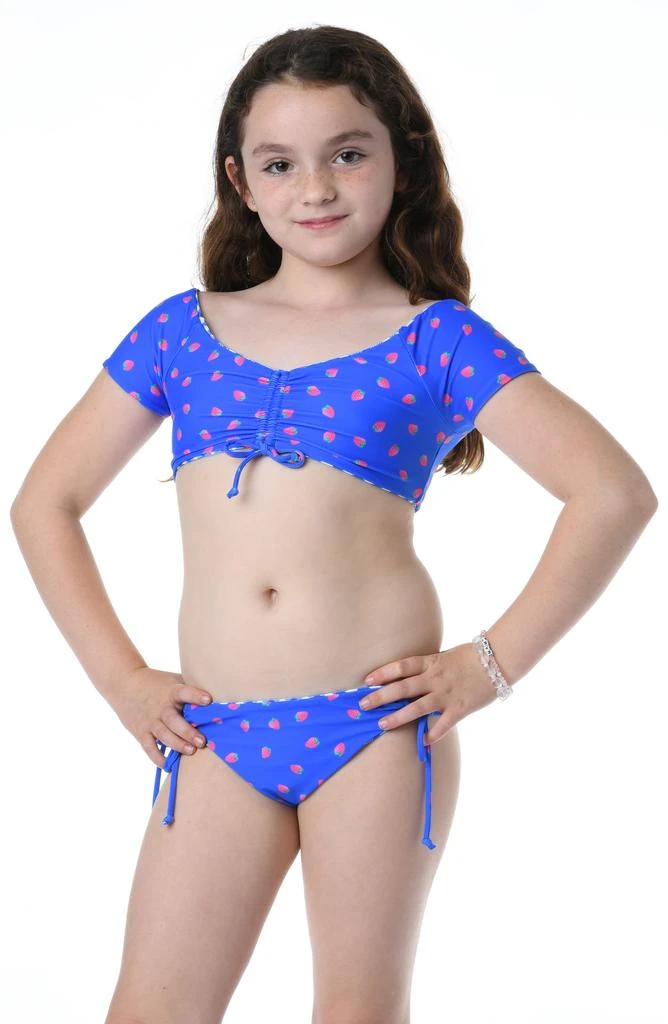 商品Hobie|Kids' Strawberry Ruched Reversible Two-Piece Swimsuit,价格¥25,第1张图片