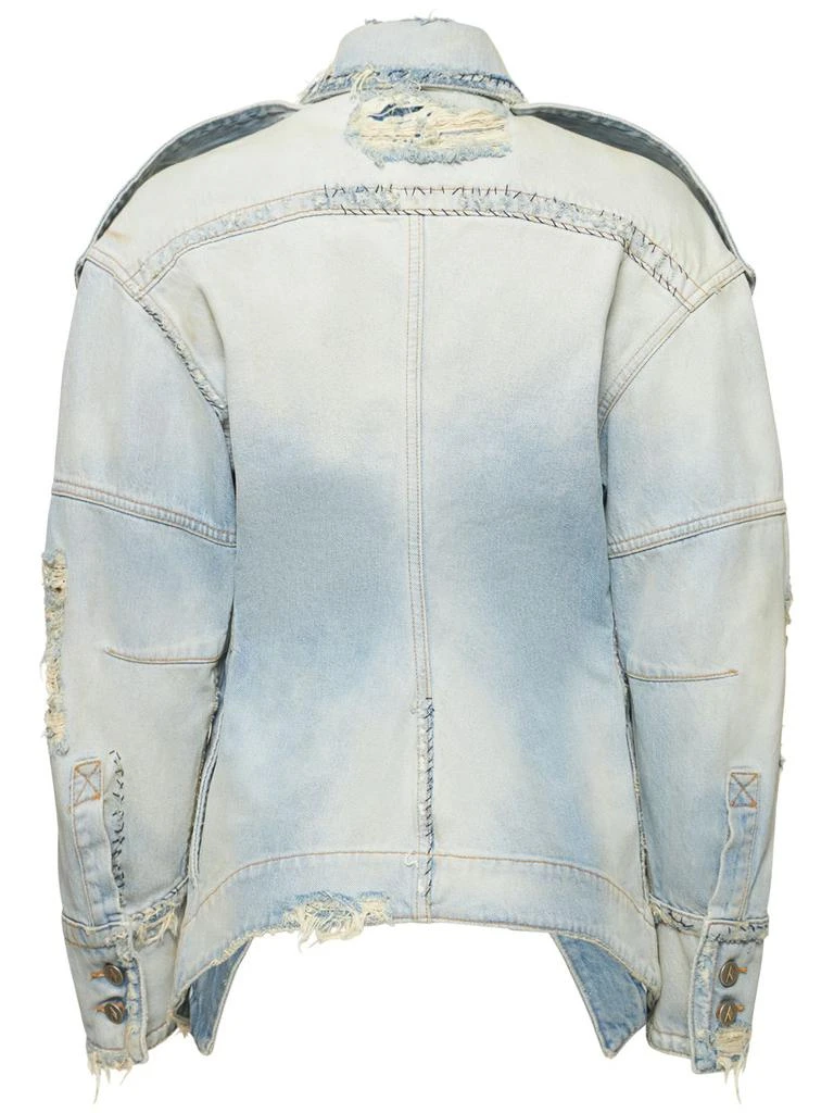 商品The Attico|Ripped Cotton Denim Jacket W/ Pockets,价格¥12989,第4张图片详细描述