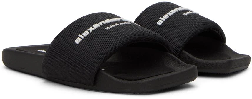 商品Alexander Wang|Black AW Pool Slides,价格¥2289,第4张图片详细描述