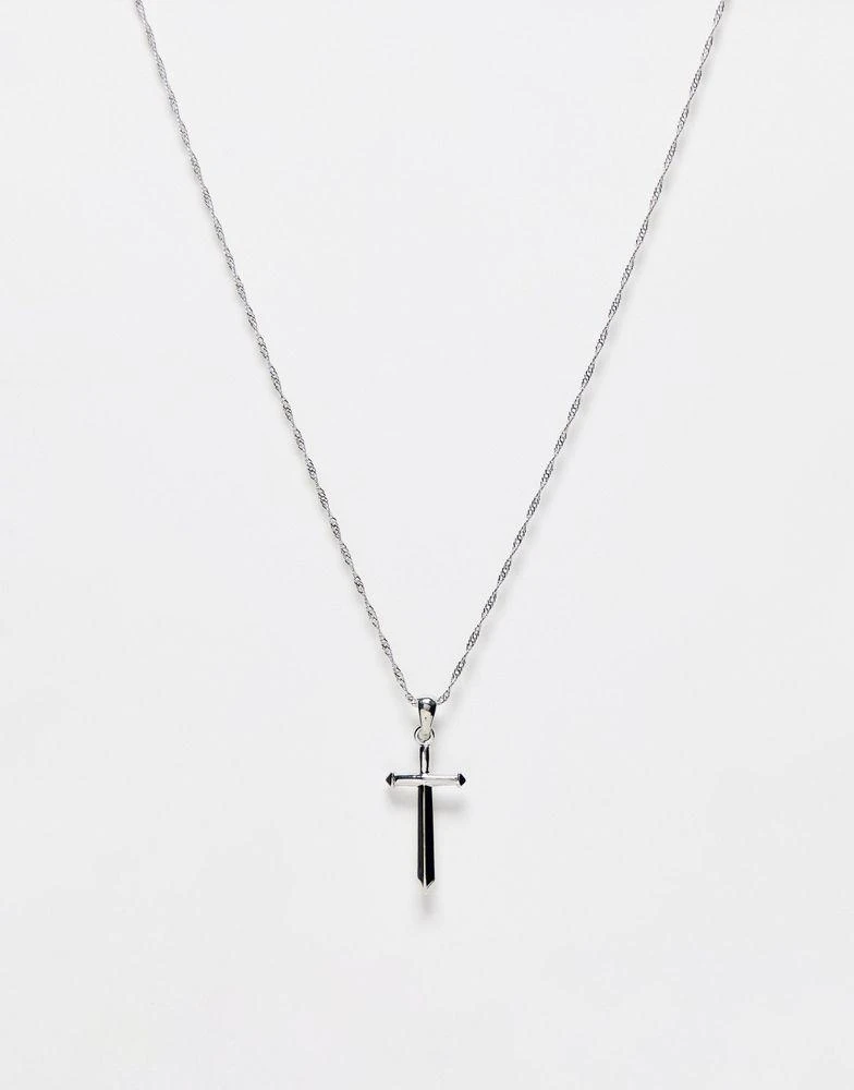 商品ASOS|ASOS DESIGN neck chain with dagger pendant in silver tone,价格¥73,第1张图片