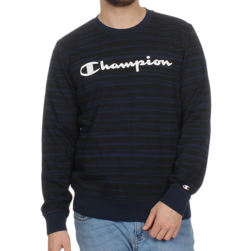Champion 男士黑蓝色条纹卫衣 212682-BL506商品第2张图片规格展示