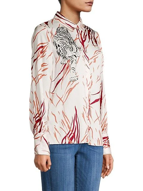 商品Kobi Halperin|Skylar Silk-Blend Tiger Blouse,价格¥1333,第4张图片详细描述