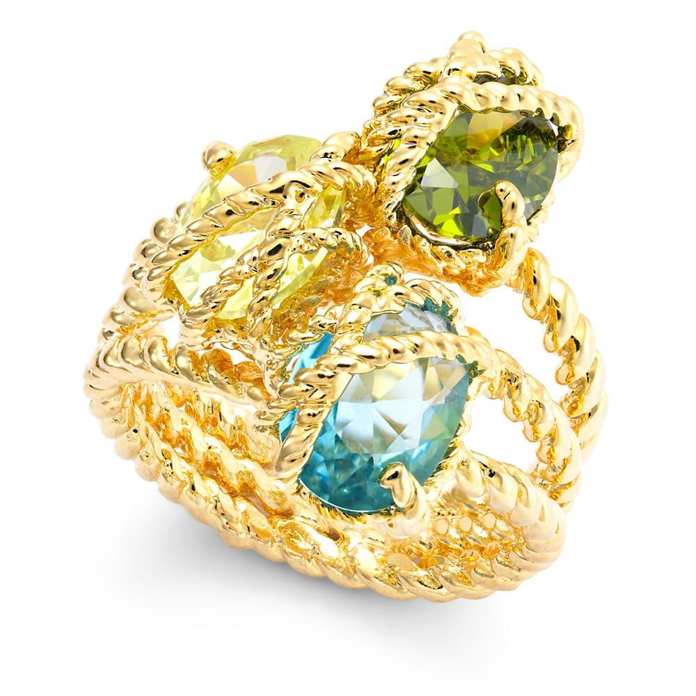 Stone Trio Rope Ring in Gold Plate, Created for Macy's商品第1张图片规格展示