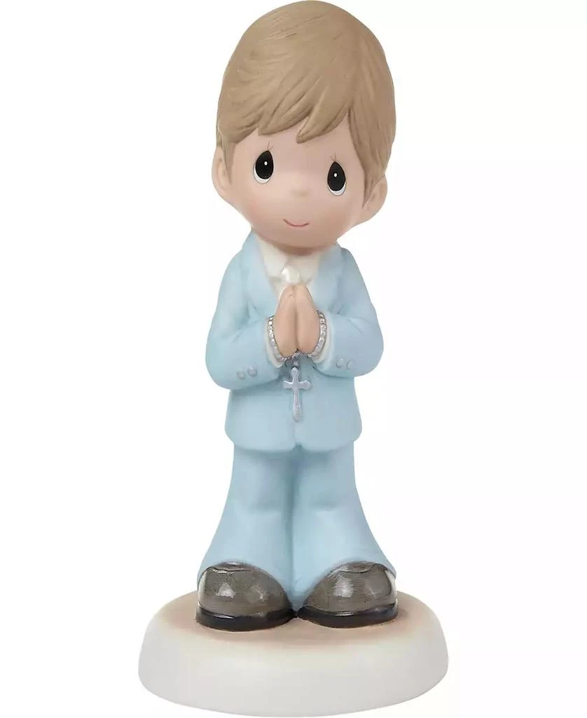 商品Precious Moments|222022E Blessings On Your First Communion Brunette Hair and Medium Skin Boy Bisque Porcelain Figurine,价格¥462,第1张图片