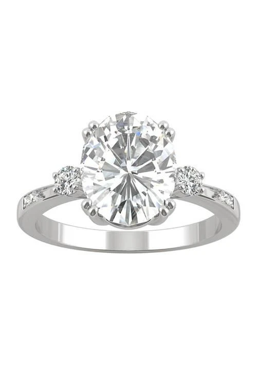 商品Charles & Colvard|Colvard 3.14 Ct. T.w. Moissanite Oval Engagement Ring In 14K White Gold,价格¥11922,第1张图片