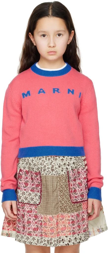 商品Marni|Kids Orange Colorblock Wool & Cashmere Sweater,价格¥795,第1张图片