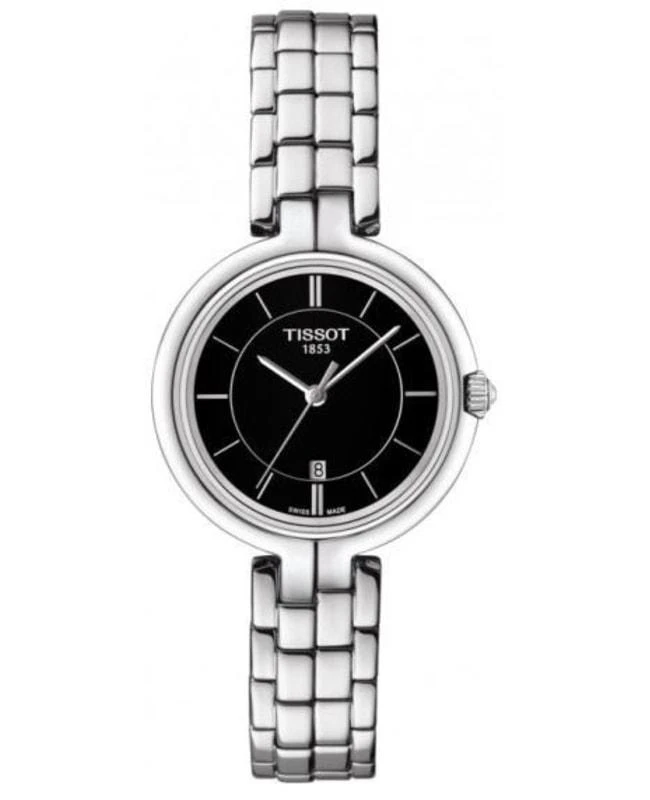 商品Tissot|Tissot Flamingo Black Dial Stainless Steel Women's Watch T094.210.11.051.00,价格¥2107,第1张图片