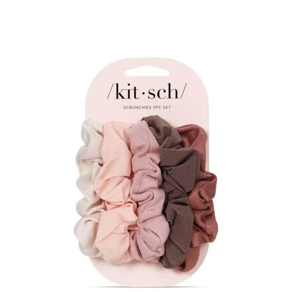 商品Kitsch|Kitsch Assorted Textured Scrunchies Set - Terracotta (Pack of 5),价格¥73,第2张图片详细描述