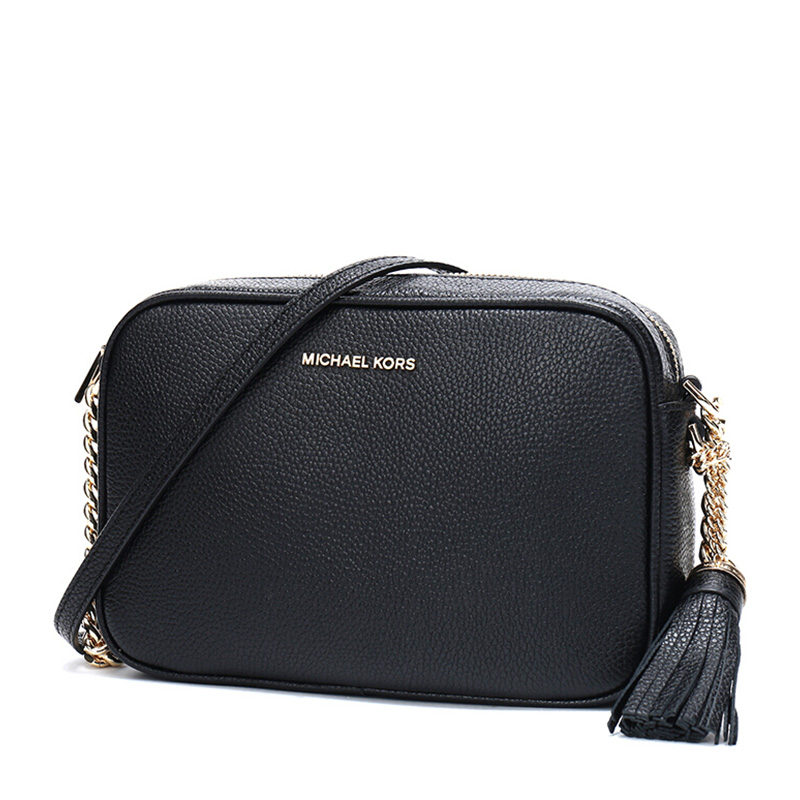 Michael Kors 迈克高仕 女士黑色牛皮单肩包 32F7GGNM8L-BLACK商品第3张图片规格展示