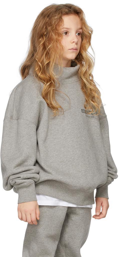 商品Essentials|Kids Grey Mock Neck Sweatshirt,价格¥394,第5张图片详细描述