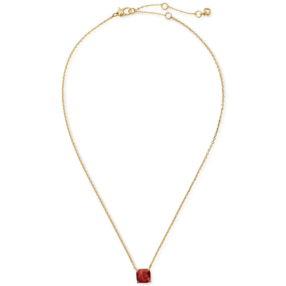 商品Kate Spade|Gold-Tone Square Glitter Stone Mini Pendant Necklace, 17" + 3" extender,价格¥292,第1张图片