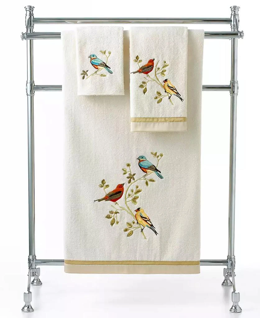 商品Avanti|Gilded Birds Embroidered Cotton Fingertip Towel, 11" x 18",价格¥59,第1张图片