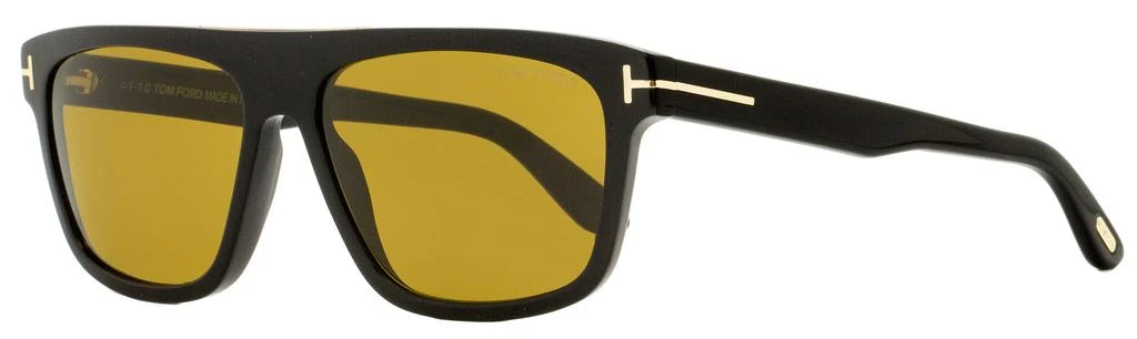 商品Tom Ford|Tom Ford Men's Rectangular Sunglasses TF628 Cecilio-02 01E Black/Gold 57mm,价格¥1495,第1张图片