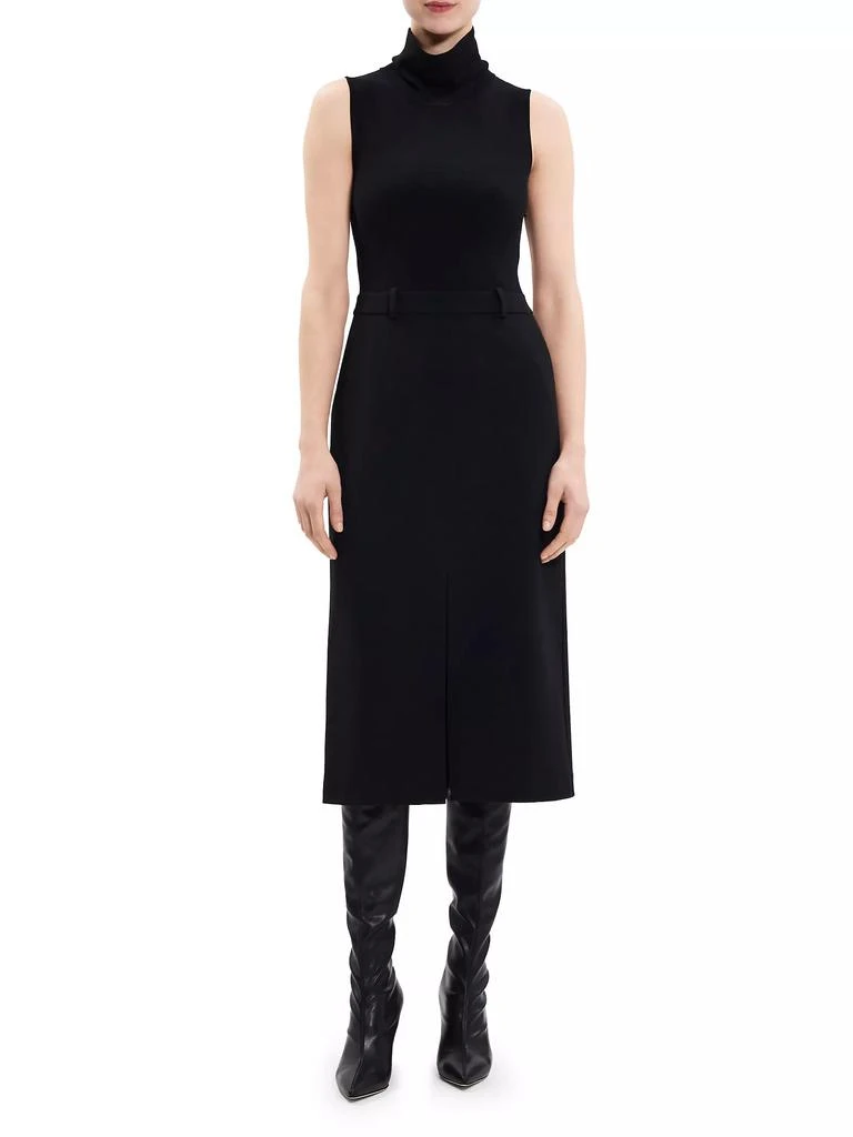 商品Theory|Funnel-Neck Crepe Belted Dress,价格¥1635,第1张图片