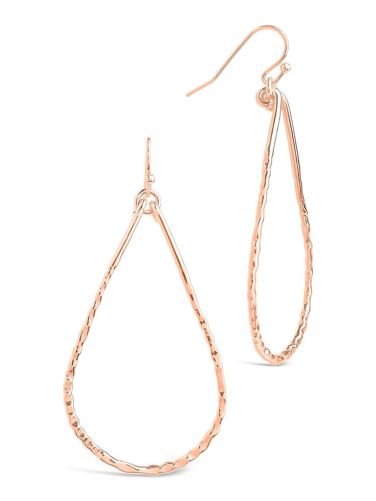 商品Sterling Forever|Hammered Teardrop Dangle Earring-Rose Gold,价格¥249,第2张图片详细描述