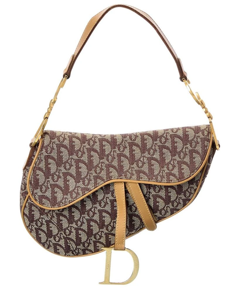 商品[二手商品] Dior|Dior Beige Monogram Canvas Saddle Bag (Authentic Pre-Owned),价格¥16610,第1张图片