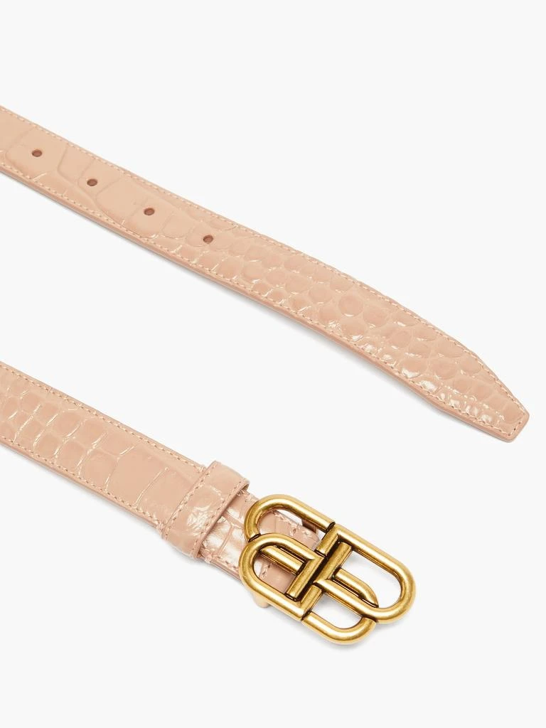 商品Balenciaga|BB-logo crocodile-effect leather belt,价格¥3180,第3张图片详细描述