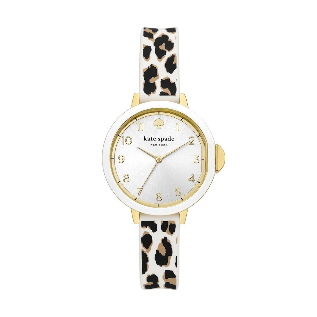 商品Kate Spade|Park Row Three-Hand Leopard Silicone Watch - KSW1811,价格¥1115,第1张图片