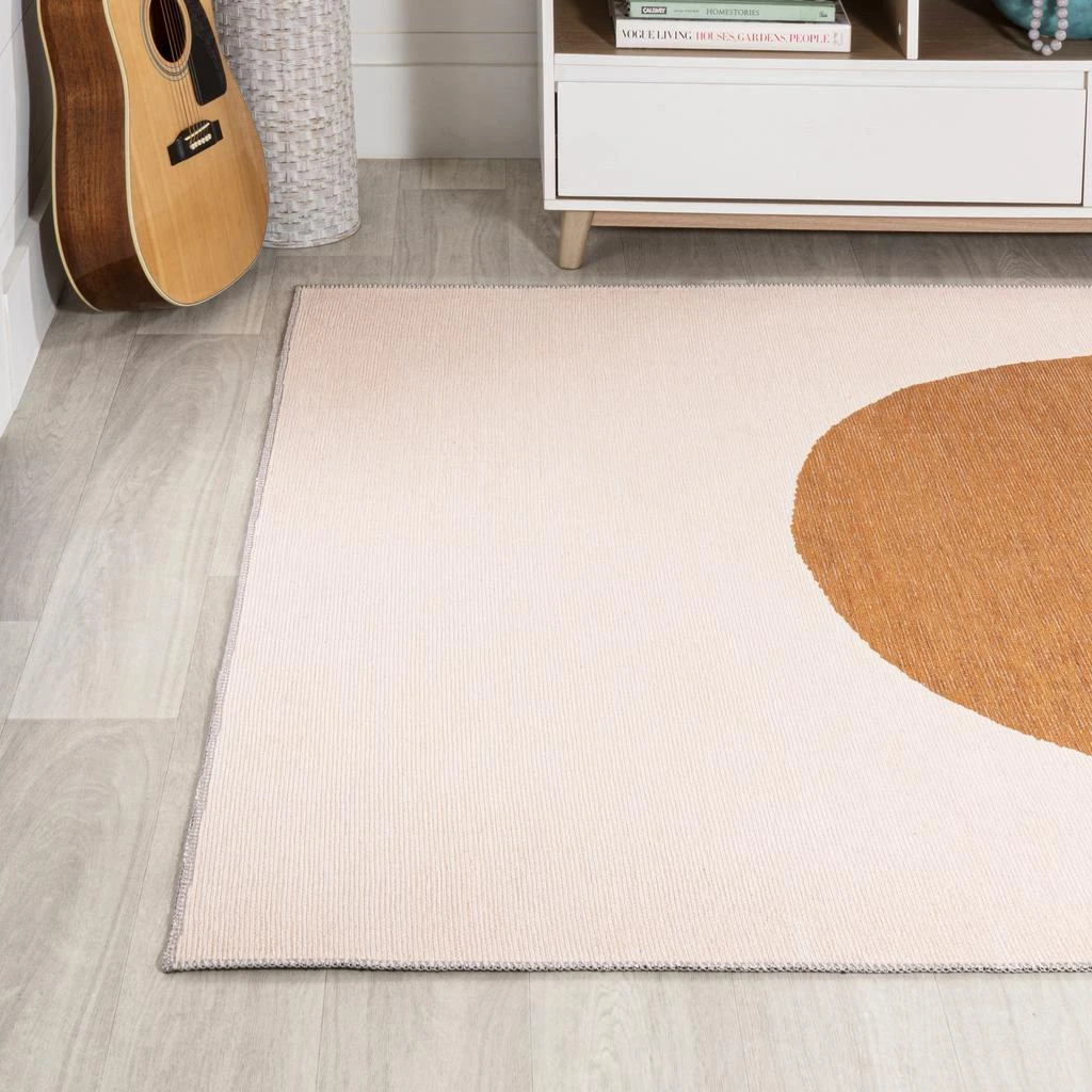 商品JONATHAN Y|Cirkel Minimalist Geometric Dot Machine-Washable Cream/Rust Area Rug,价格¥342,第3张图片详细描述