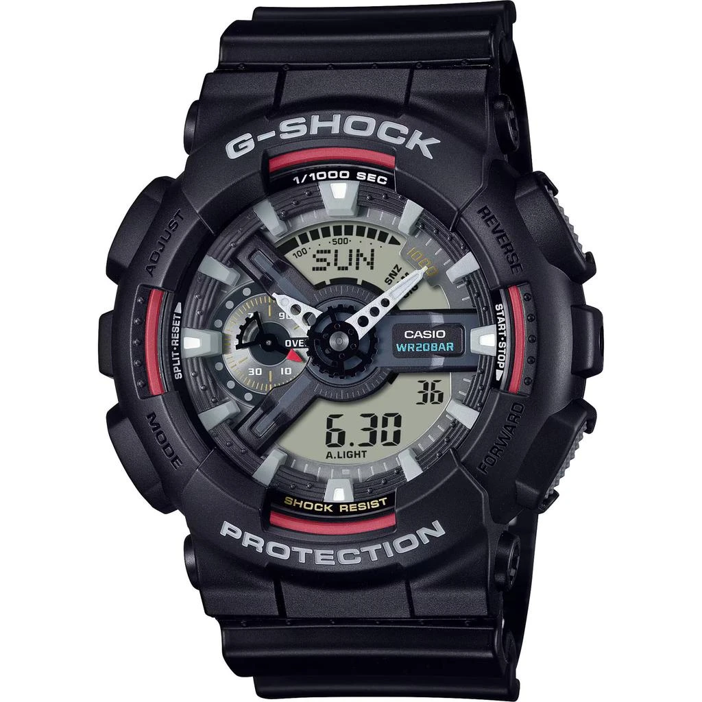 商品Casio|Casio Men's Watch - G-Shock World Time Black and Grey Ana-Digi Dial Strap | GA110RL-1A,价格¥703,第1张图片