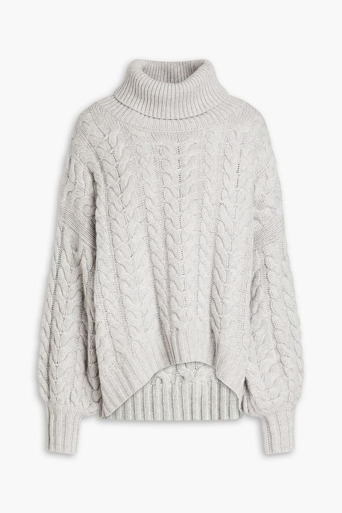 Oversized cable-knit cashmere turtleneck sweater商品第1张图片规格展示