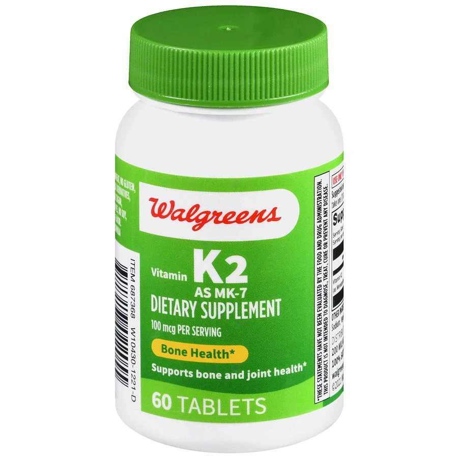 商品Walgreens|Vitamin K2 As MK-7 100 mcg Tablets,价格¥104,第1张图片