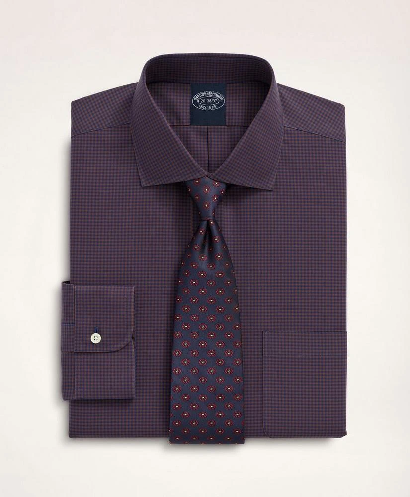 商品Brooks Brothers|Stretch Big & Tall Dress Shirt, Non-Iron Poplin English Spread Collar Gingham,价格¥1181,第1张图片