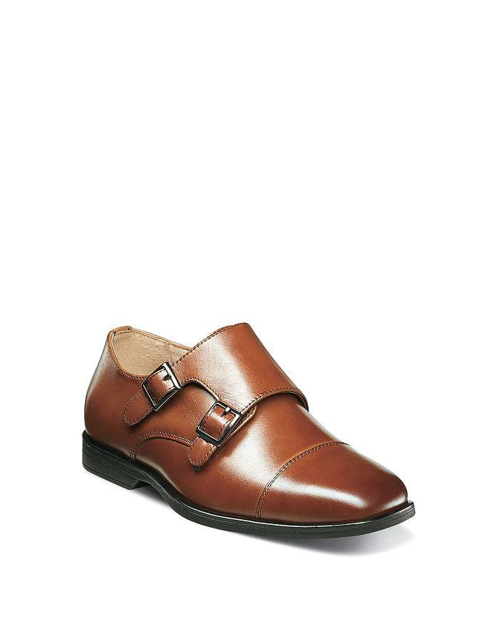 商品Florsheim|男孩(大/小童/幼儿)Boys' Reveal Double Monk Strap Dress Shoes - Toddler, Little Kid, Big Kid,价格¥334,第1张图片