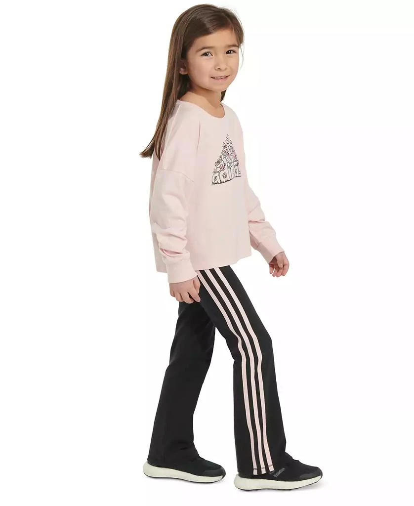 商品Adidas|Little & Toddler Girls Long-Sleeve T-Shirt & Flare Pants, 2 Piece Set,价格¥210,第2张图片详细描述