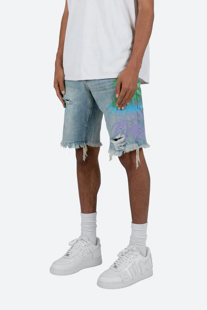 商品MNML|R468 Palm Denim Shorts - Light Blue,价格¥136,第2张图片详细描述