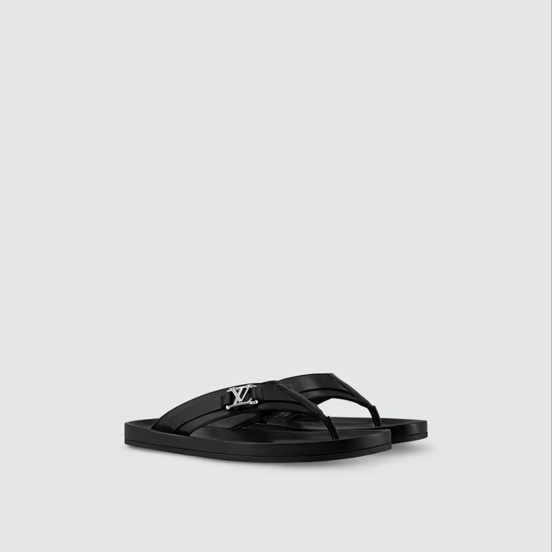 商品Louis Vuitton|【预售3-7天】LV/路易威登 男士黑色小牛皮人字拖鞋,价格¥6163,第5张图片详细描述