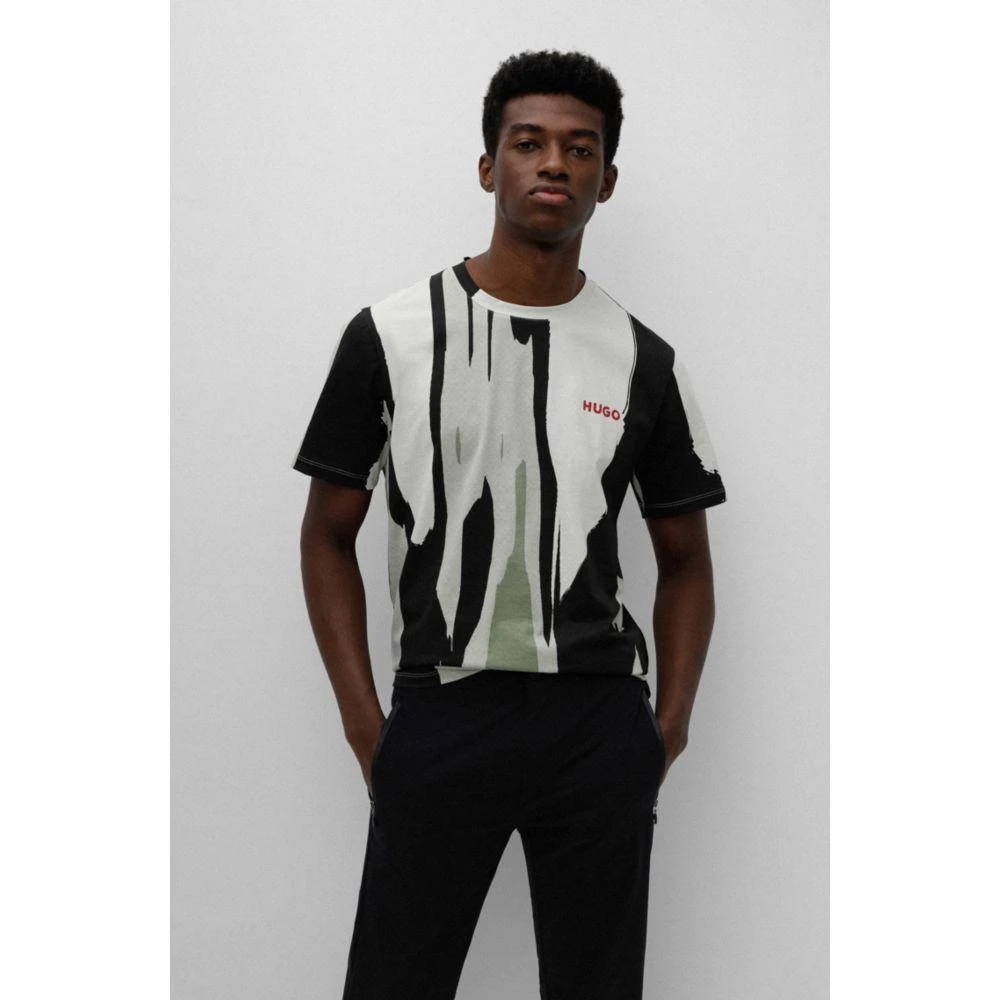 商品Hugo Boss|Cotton-jersey T-shirt with all-over pattern,价格¥389,第3张图片详细描述