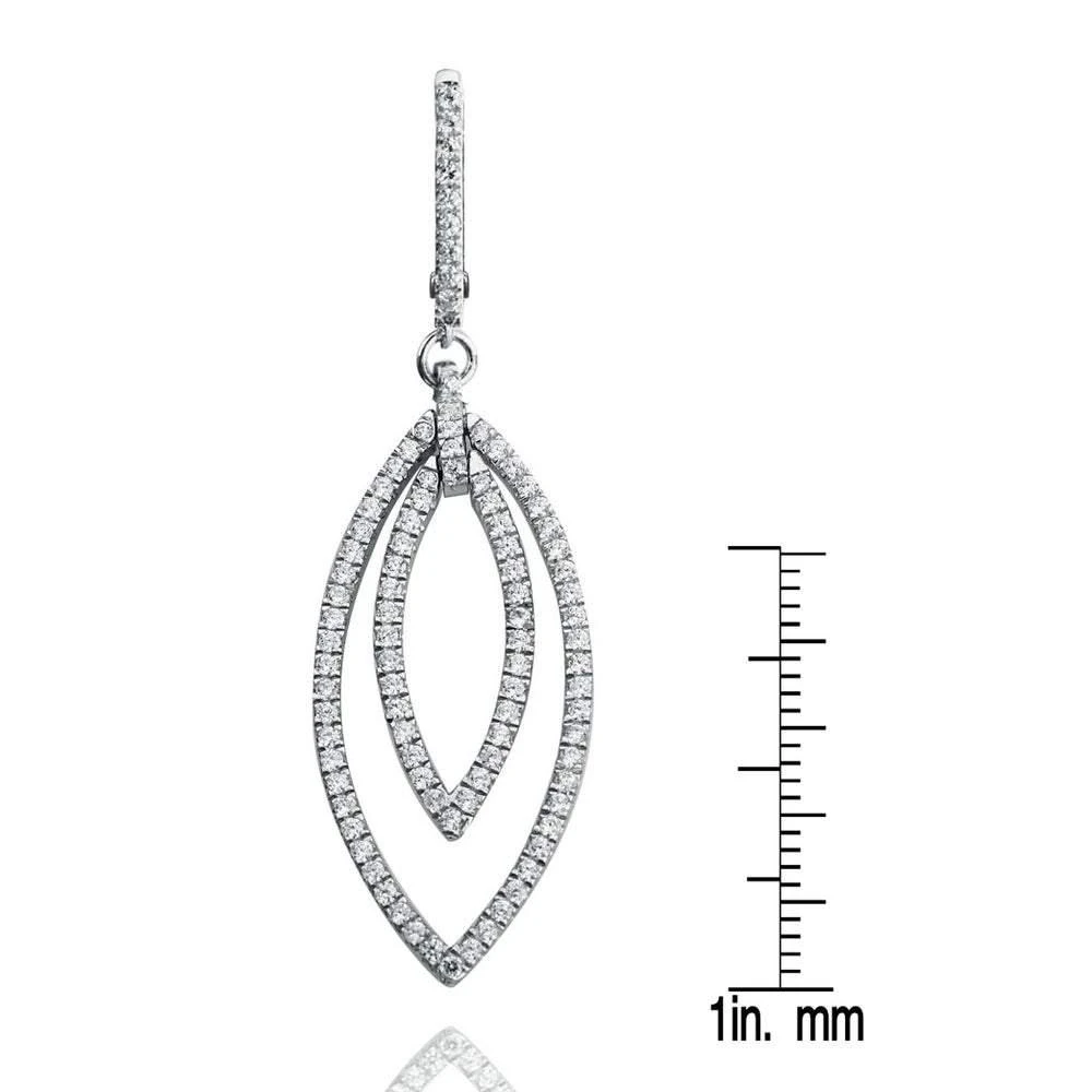 商品Suzy Levian|Suzy Levian Pave Cubic Zirconia Sterling Silver Dangling Earrings,价格¥694,第3张图片详细描述