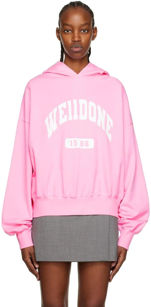 商品We11done|Pink Old School Campus Hoodie,价格¥1156,第1张图片