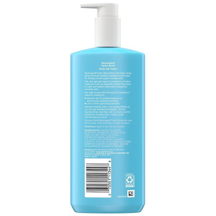 商品Neutrogena|Hydro Boost Body Gel Cream, Fragrance-Free,价格¥89,第6张图片详细描述