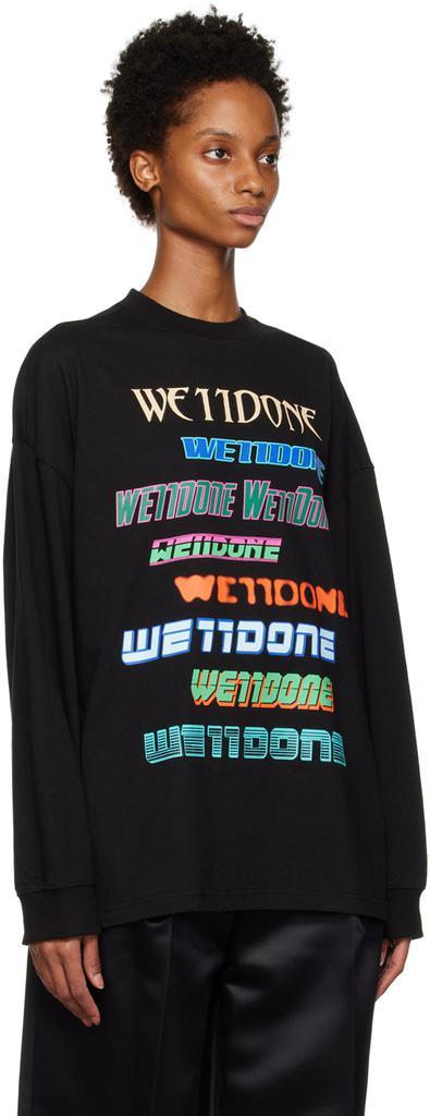 商品We11done|Black Multi Long Sleeve T-Shirt,价格¥804,第4张图片详细描述