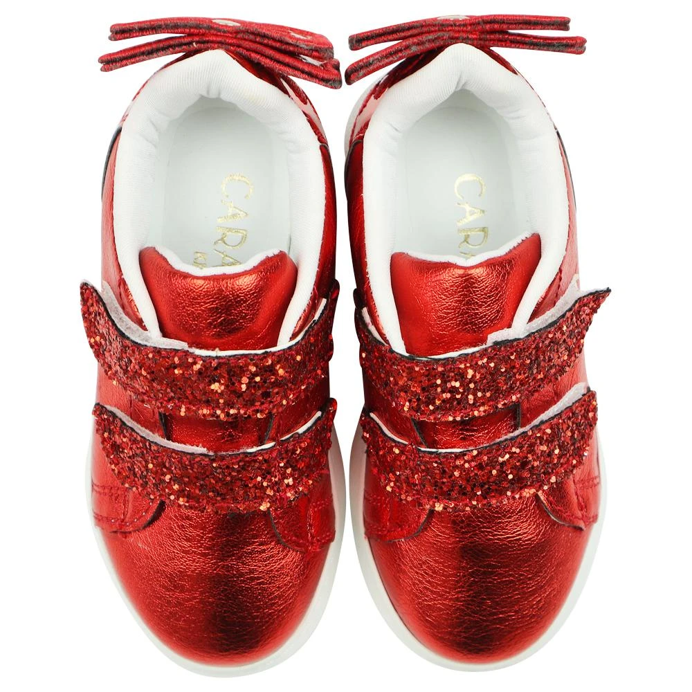 商品Caramelo Kids|Red Glitter Bow Trainers,价格¥697,第3张图片详细描述