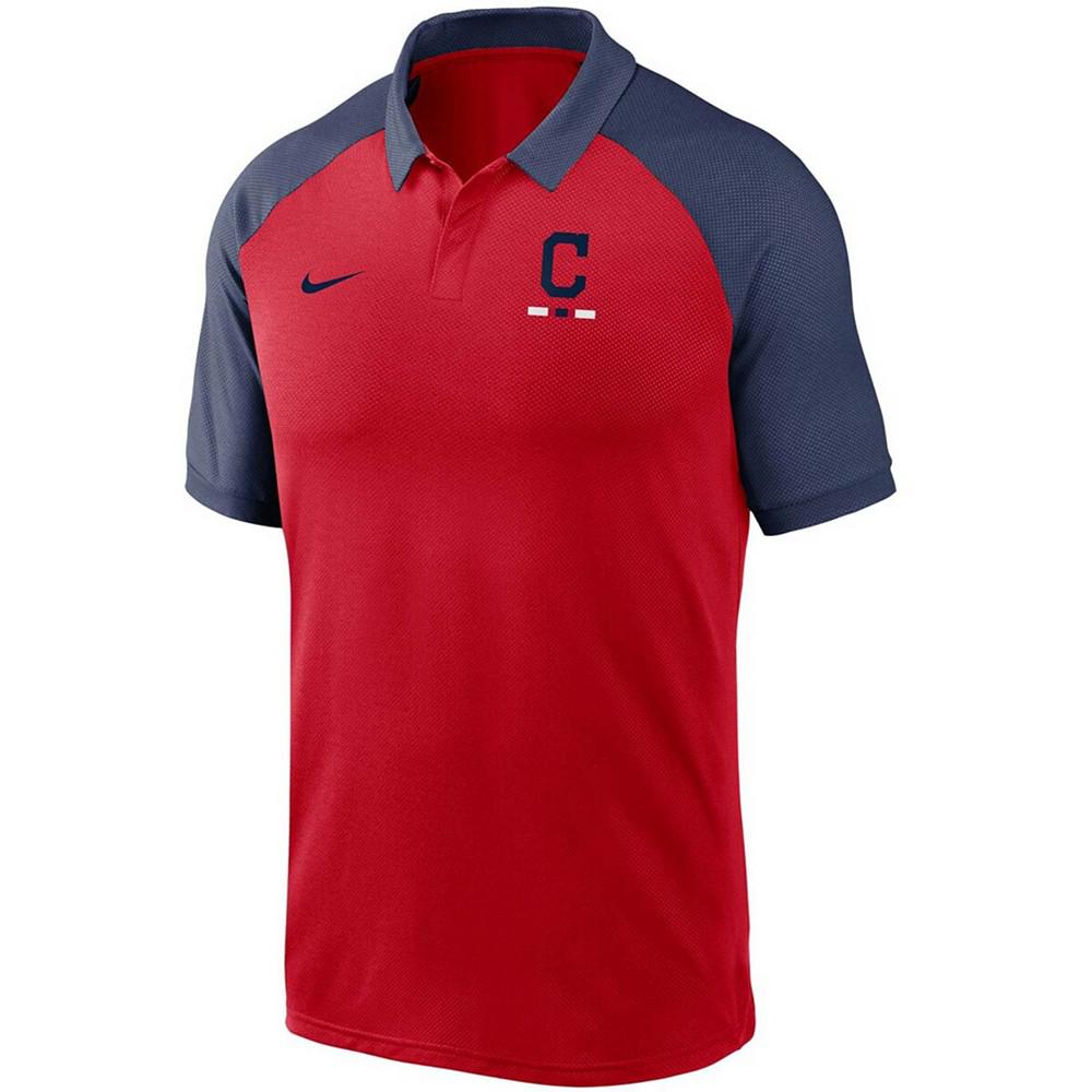 Men's Red Cleveland Indians Legacy Tri-Blend Raglan Performance Polo Shirt商品第2张图片规格展示