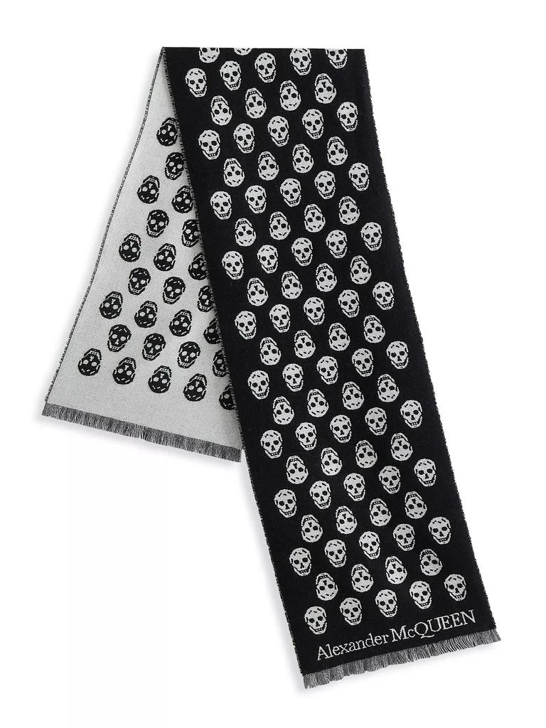 商品Alexander McQueen|Reversible Skull Wool Scarf,价格¥1348,第3张图片详细描述