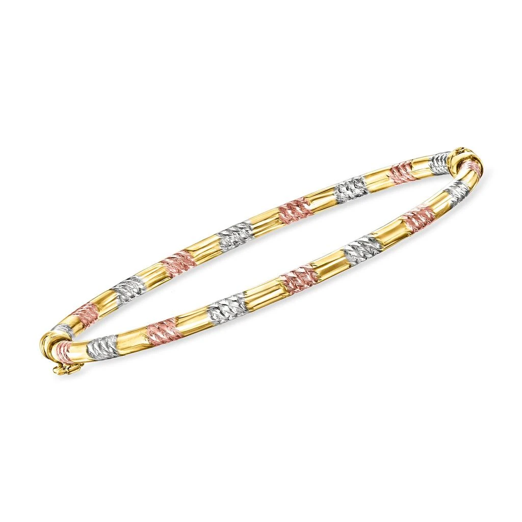 商品Ross-Simons|Ross-Simons Italian 18kt Tri-Colored Gold Bangle Bracelet,价格¥6312,第1张图片